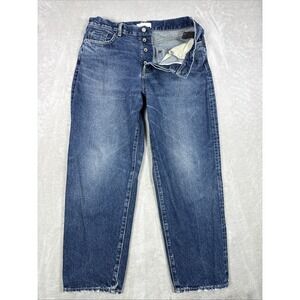 Moussy Vintage Jean Men 33x27 Blue Tapered Leg Japan Selvedge Cotton Button Fly